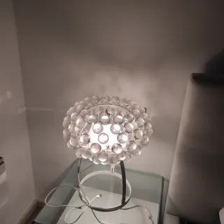 Lámpara de mesa cristal . Imitación Caboche . Dos