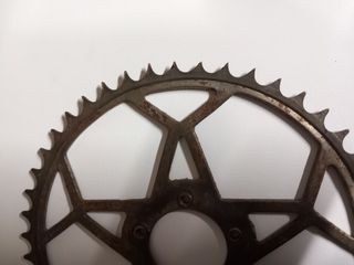 Juego bielas y plato bici antigua