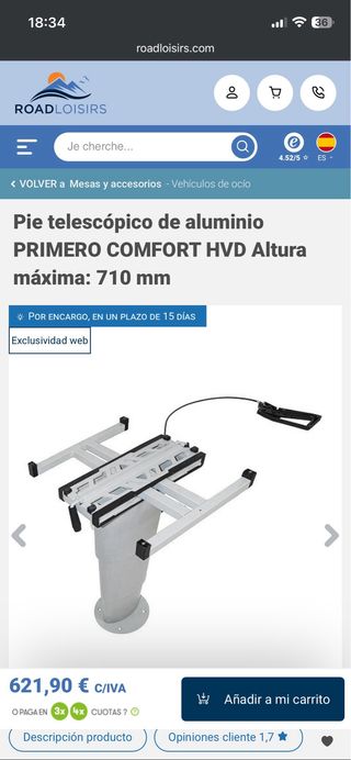 Mesa elevadora / soporte de mesa para camper