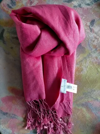 Fular/Chal Cachemir y Seda Rosa