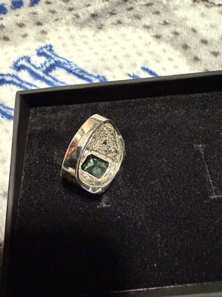Anillo Plata Piedra Verde