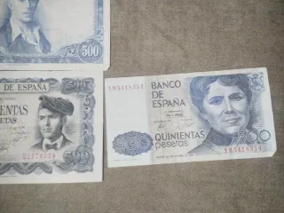 Billetes 500 Pesetas España (3 unidades)