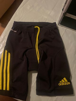 Calzoncini da Ciclismo Adidas Neri e Gialli Imbottiti