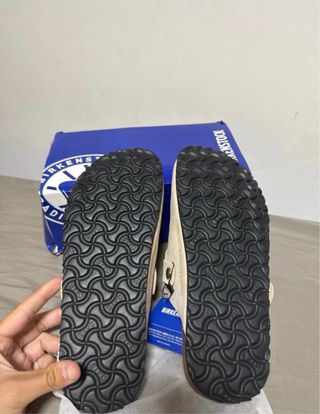 Birkenstock Beige Suede Clogs