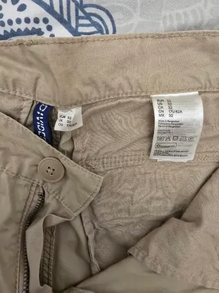 Pantalón Cargo H&M Hombre Talla 32 Beige