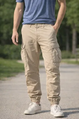 Pantalón Cargo H&M Hombre Talla 32 Beige