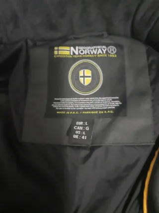 Chaqueta Geographical Norway Negra Nueva