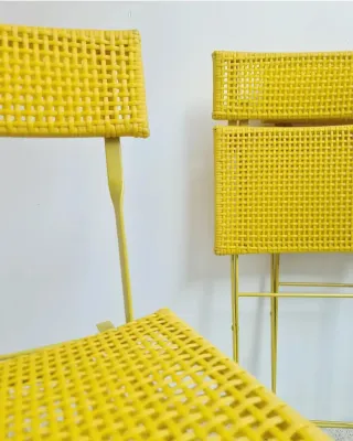 Set 4 Sillas plegables scoubidou. Vintage, 80s.