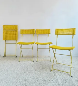 Set 4 Sillas plegables scoubidou. Vintage, 80s.