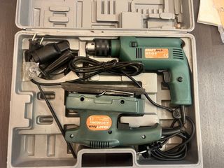 Taladro y lijadora KraftTech en caja