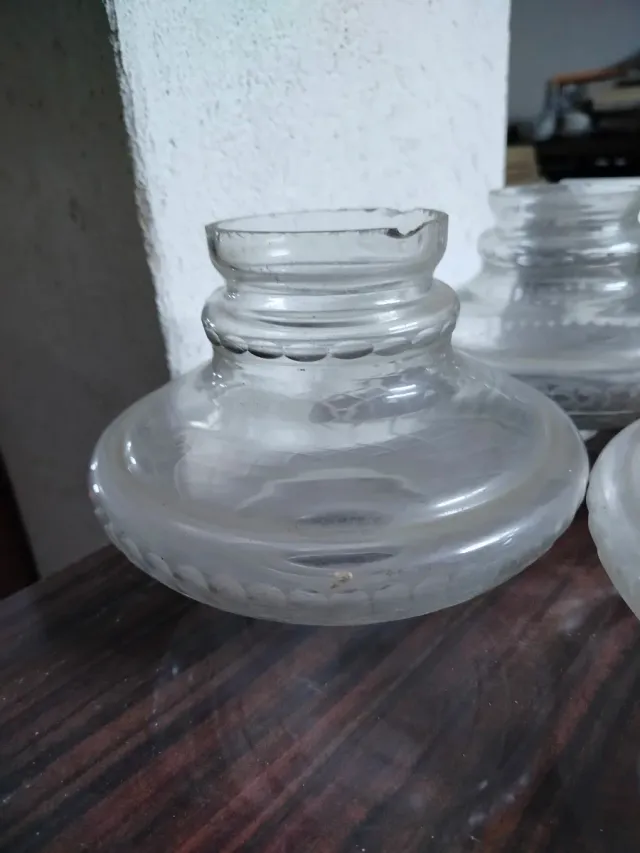 4 tulipas cristal antiguas vintage