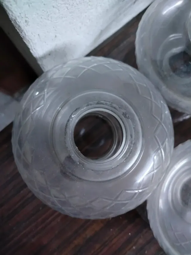 4 tulipas cristal antiguas vintage