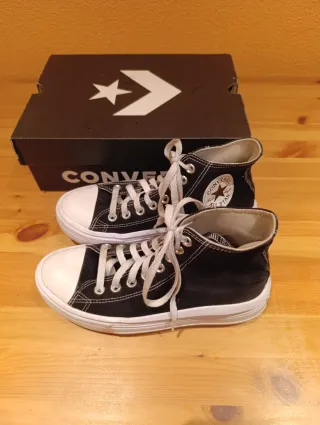 Converse plataforma negras talla 38