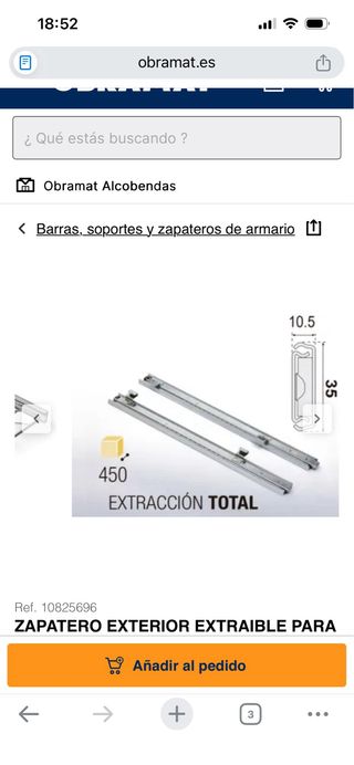 Zapatero Metálico Extraíble de Obramat.