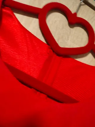 Vestido Peto Mono Volantes Drapeado Rojo