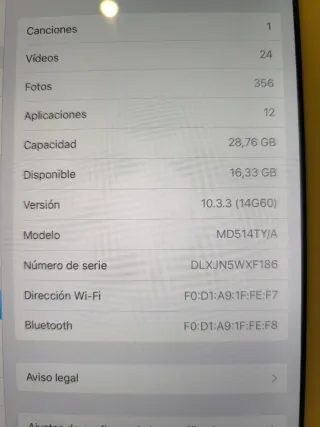 iPad A1458 32GB Wifi Blanco