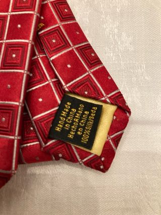 Corbata roja con patrón de cuadros Donald Trump