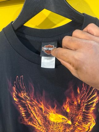 Camiseta Harley Davidson Negra Llama Águila