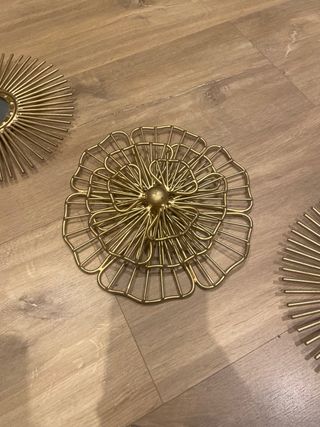 Set 3 Espejos Decorativos Sol Dorado