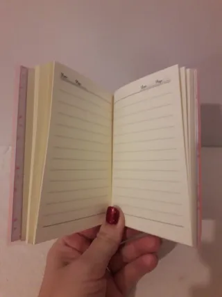 Agendina da borsa glitterata rosa e argento