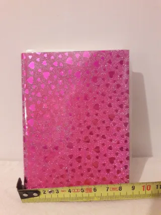 Agendina da borsa glitterata rosa e argento