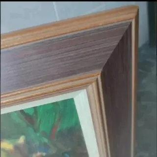 Cuadro paisaje madera