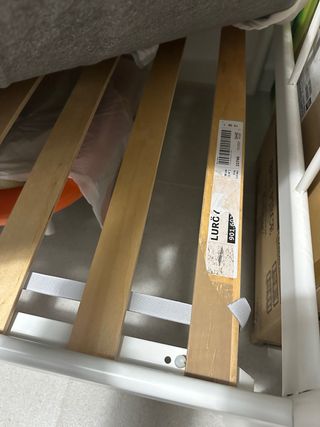 Cama sofá metal blanco + colchón Ikea