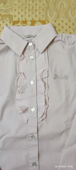 Camicia maniche lunghe ragazza rosa