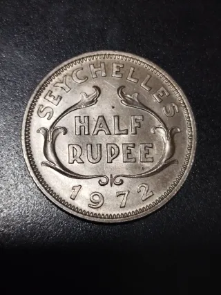 Moneda Seychelles 1/2 Rupia 1972