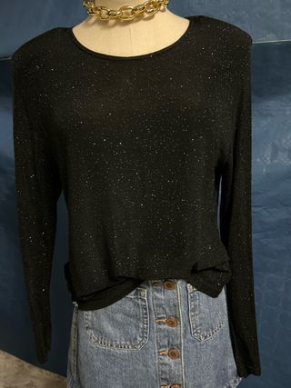Camiseta negra con brillos Talla L/XL
