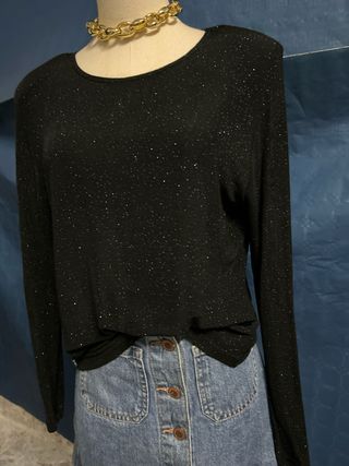 Camiseta negra con brillos Talla L/XL