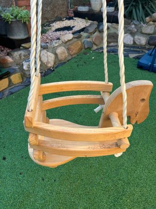 Columpio bebé madera caballo