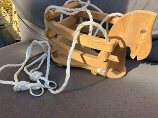 Columpio bebé madera caballo