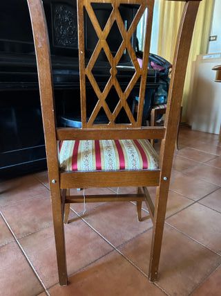Set 6 Sedie Legno Imbottite