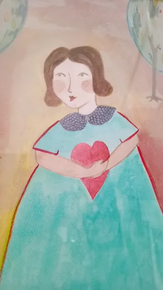 Cuadro original mujer corazón