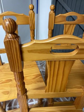 Lote 4 Sillas Pino Madera