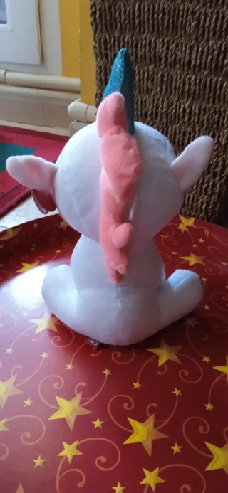 Peluche Unicornio Blanco y Rosa