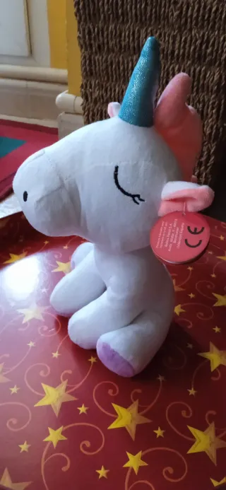 Peluche Unicornio Blanco y Rosa