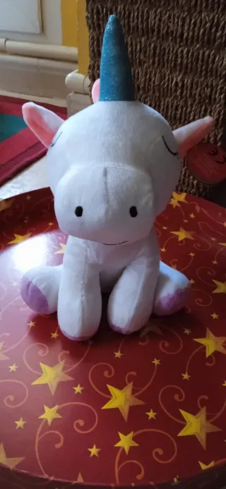 Peluche Unicornio Blanco y Rosa