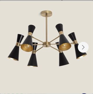 Lámpara de techo moderna negra y dorada