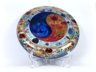 Plato Orgonita Yin Yang Sodalita Cornalina