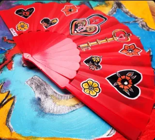 Abanico pintado a mano