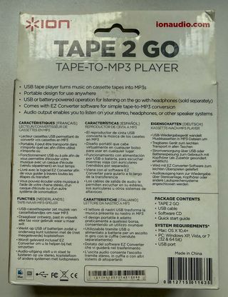 ION Tape 2 GO Convertidor Cassette a MP3