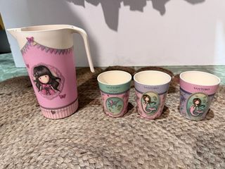 Jarra y vasos Gorjuss Santoro bambú