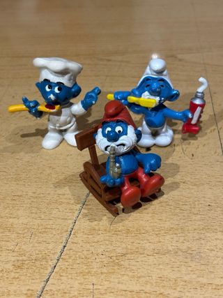 LOTE 3 FIGURAS PITUFOS PAPA PITUFO