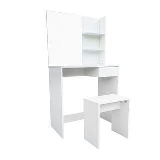 Tocador blanco con espejo y taburete 75x40x137 NUEVO
