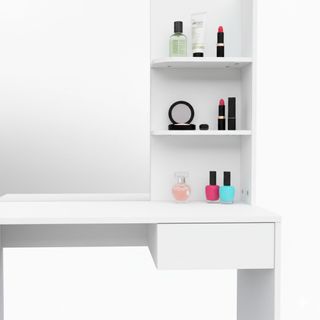 Tocador blanco con espejo y taburete 75x40x137 NUEVO