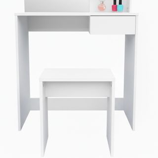 Tocador blanco con espejo y taburete 75x40x137 NUEVO