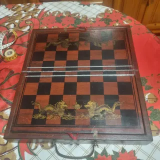 Juego Ajedrez Chino Xiangqi Vintage Maletín