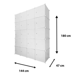 Armario Vestidor 20 Cubos/Puertas Blanco NUEVO